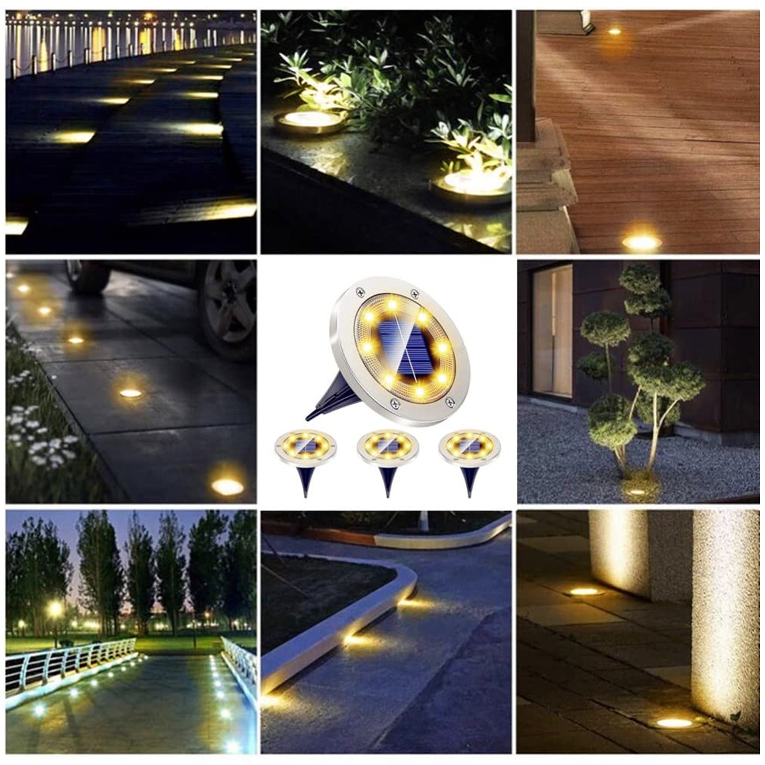 Solar Powered Led Garden Lights (4 Pc)