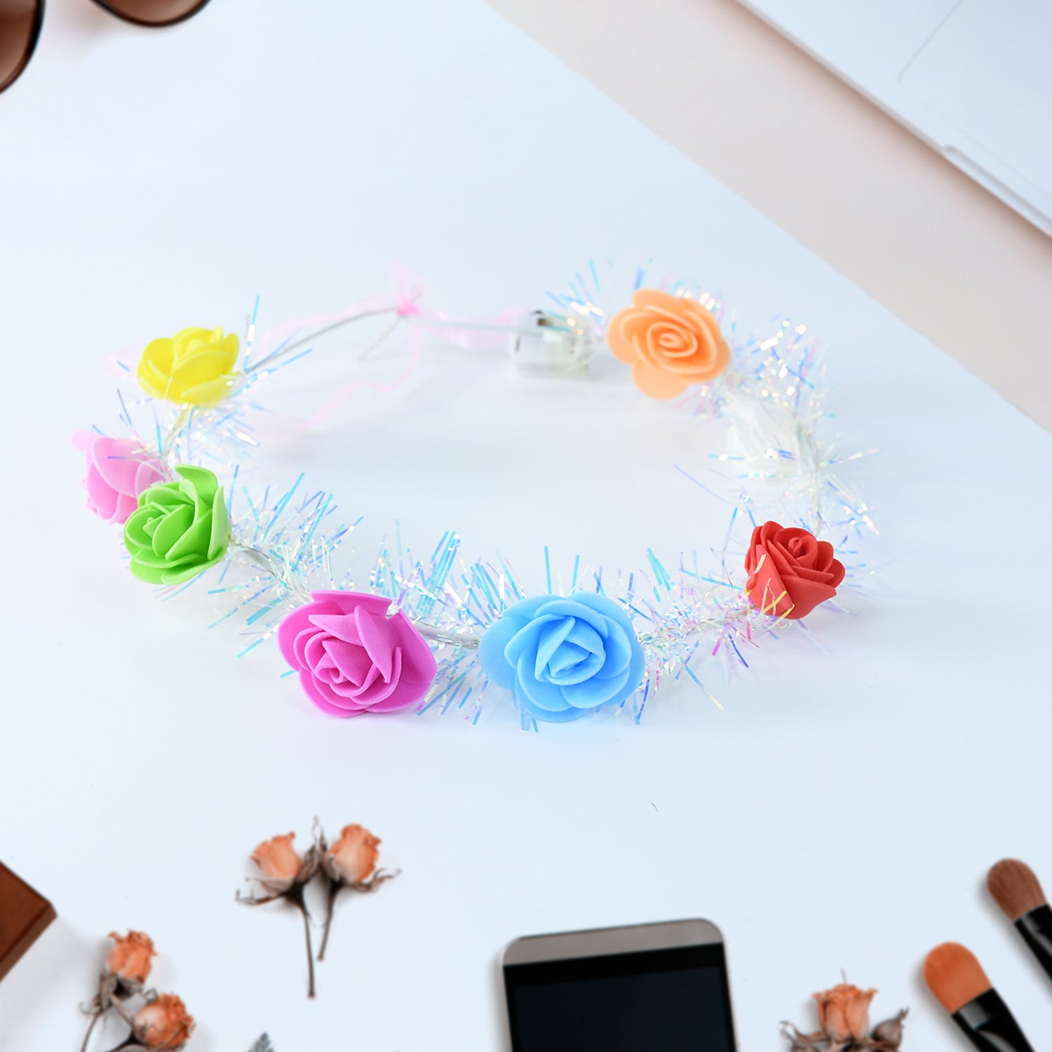 Led Flower Crown Headband  Multicolor Light-up (1 Pc)