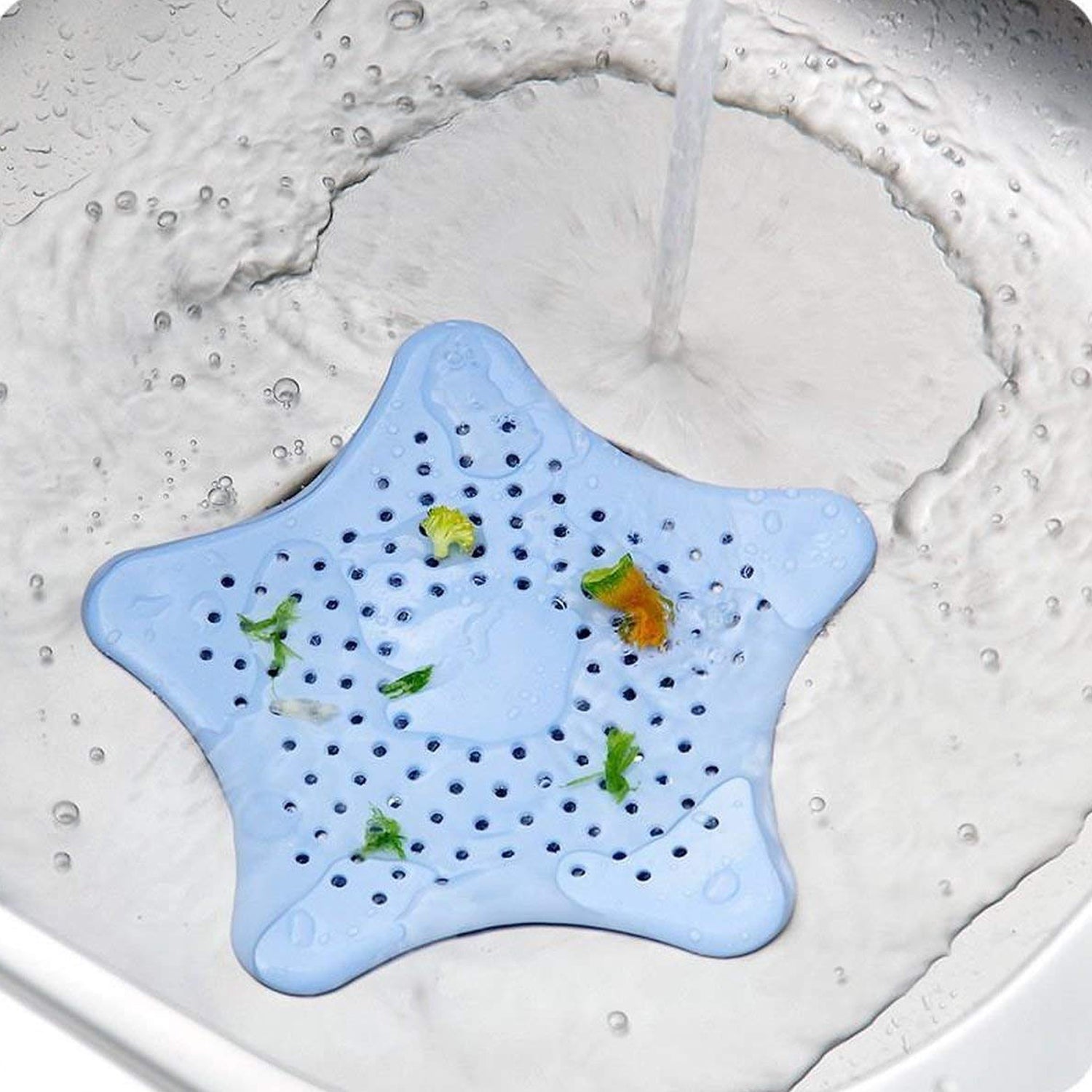 0830  Star Shape Suction Cup Kitchen Bathroom Sink Drain Strainer Hair Stopper Filter Star Shaped Sink Filter Bathroom Hair Catcher Drain Strainers Cover Trap Basin(Mix Color 1 Pc)