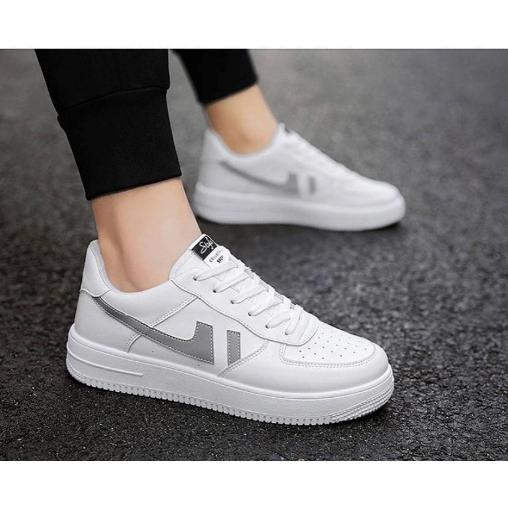 Generic Men's Casual Synthetic Lace-ups Casual Shoes (White)