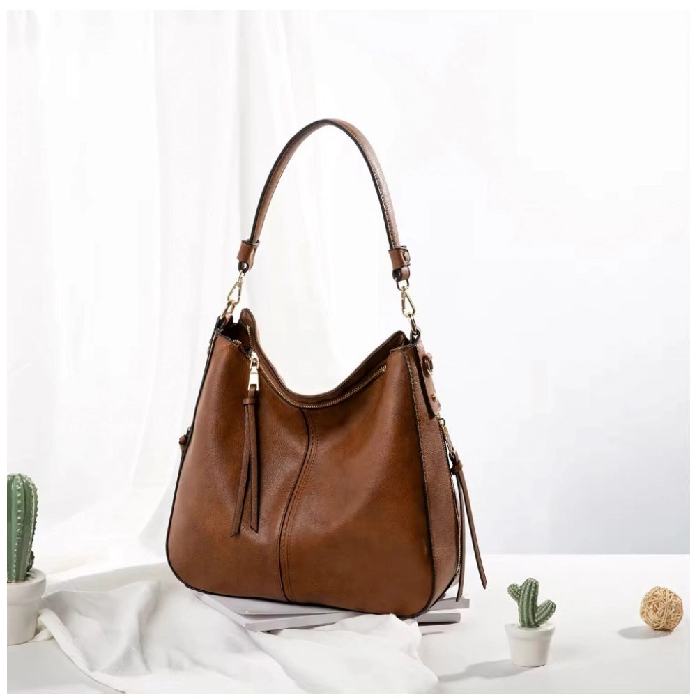 Generic Women's PU Leather Zipper Handbag