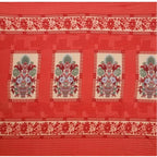 Generic Fleece Floral Printed Double Polar Warm Bedsheet with 2 Pillow Cover (Red)