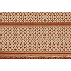 Generic Fleece Geometric Double Polar Warm Bedsheet with 2 Pillow Cover (Orange)