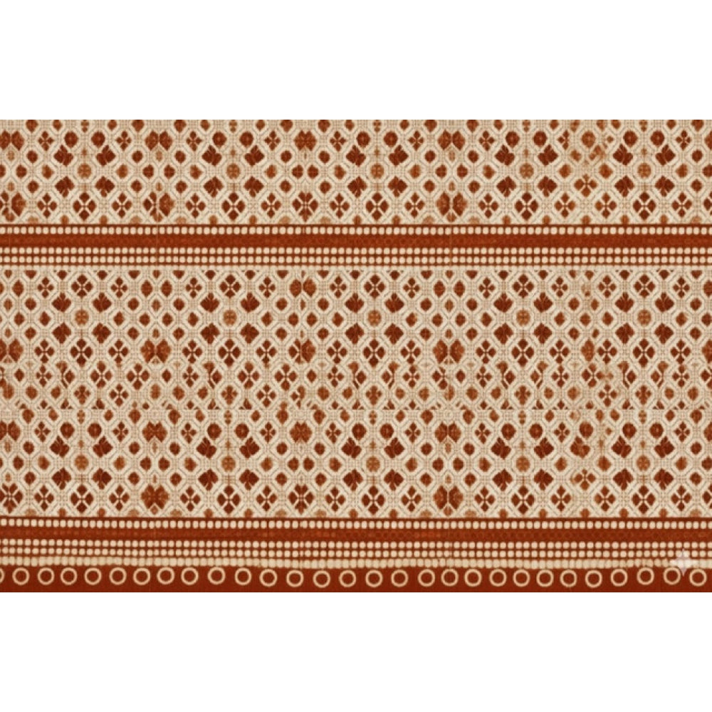 Generic Fleece Geometric Double Polar Warm Bedsheet with 2 Pillow Cover (Orange)