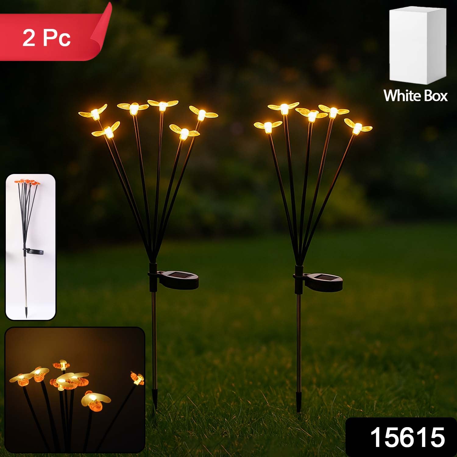 Premium Solar-powered Decorative Firefly Garden Light (2 Pc Set)