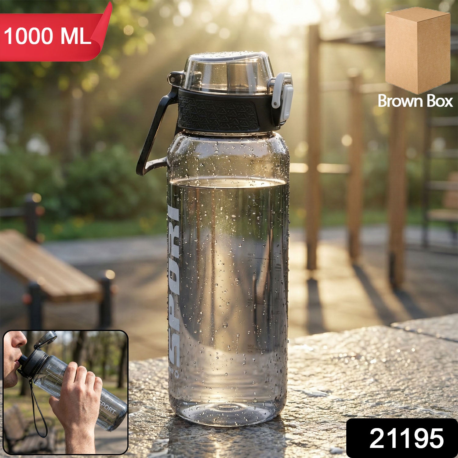1000 Ml Leakproof Sports Water Bottle (1 Pc)