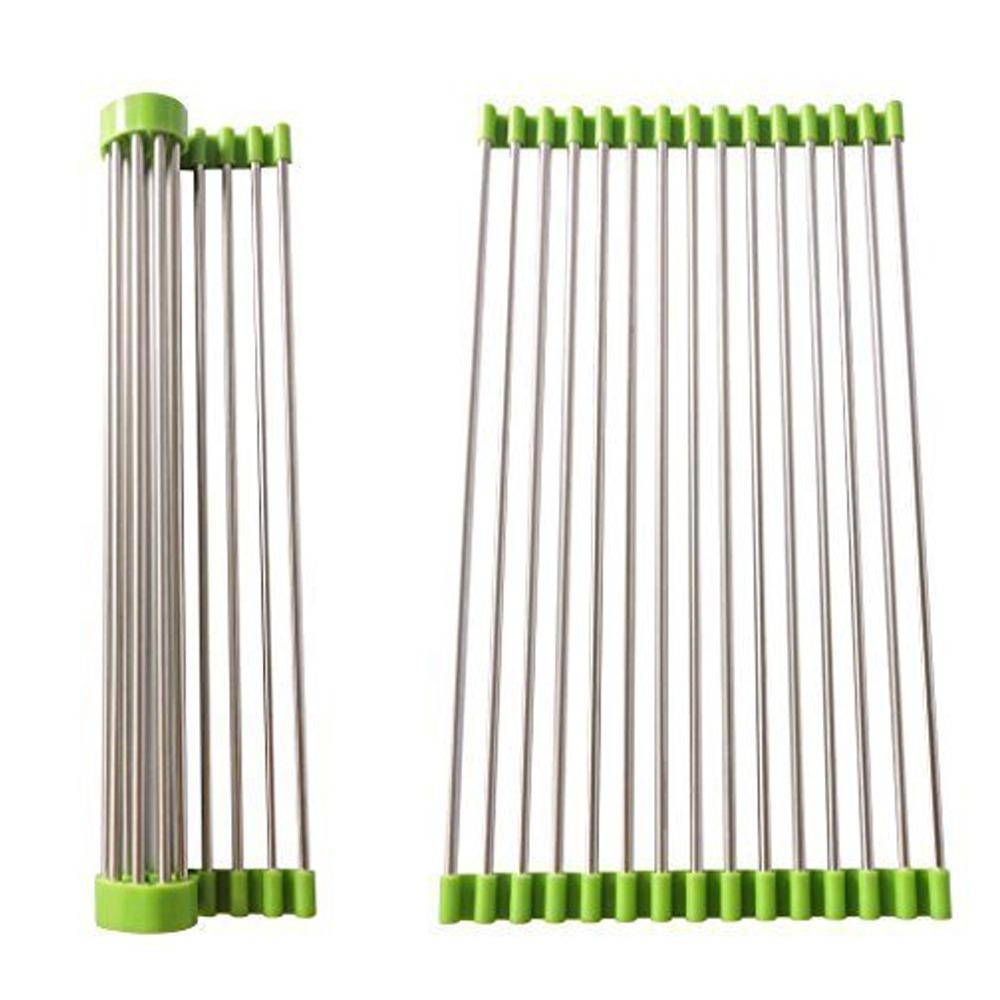 2064 Foldable Drain Rack Kitchen Sink Roll Up Dish Drying Rack Portable Dish Rack