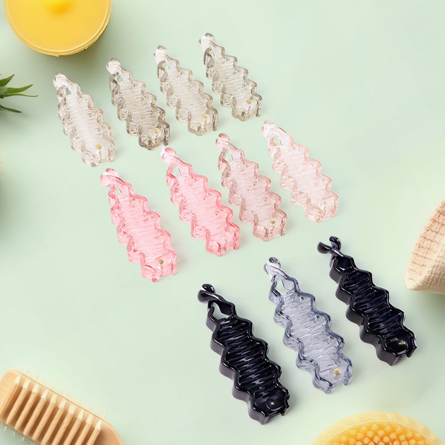 Plastic Hair Claw Clips Strong Clips (12 Pc  Mix Color) Hair Accessories