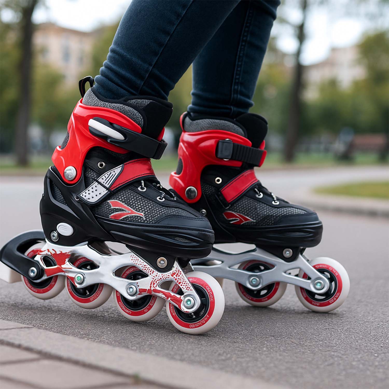 Professional Adjustable Inline Skates For Kids And Adults (Medium  1 Pair)