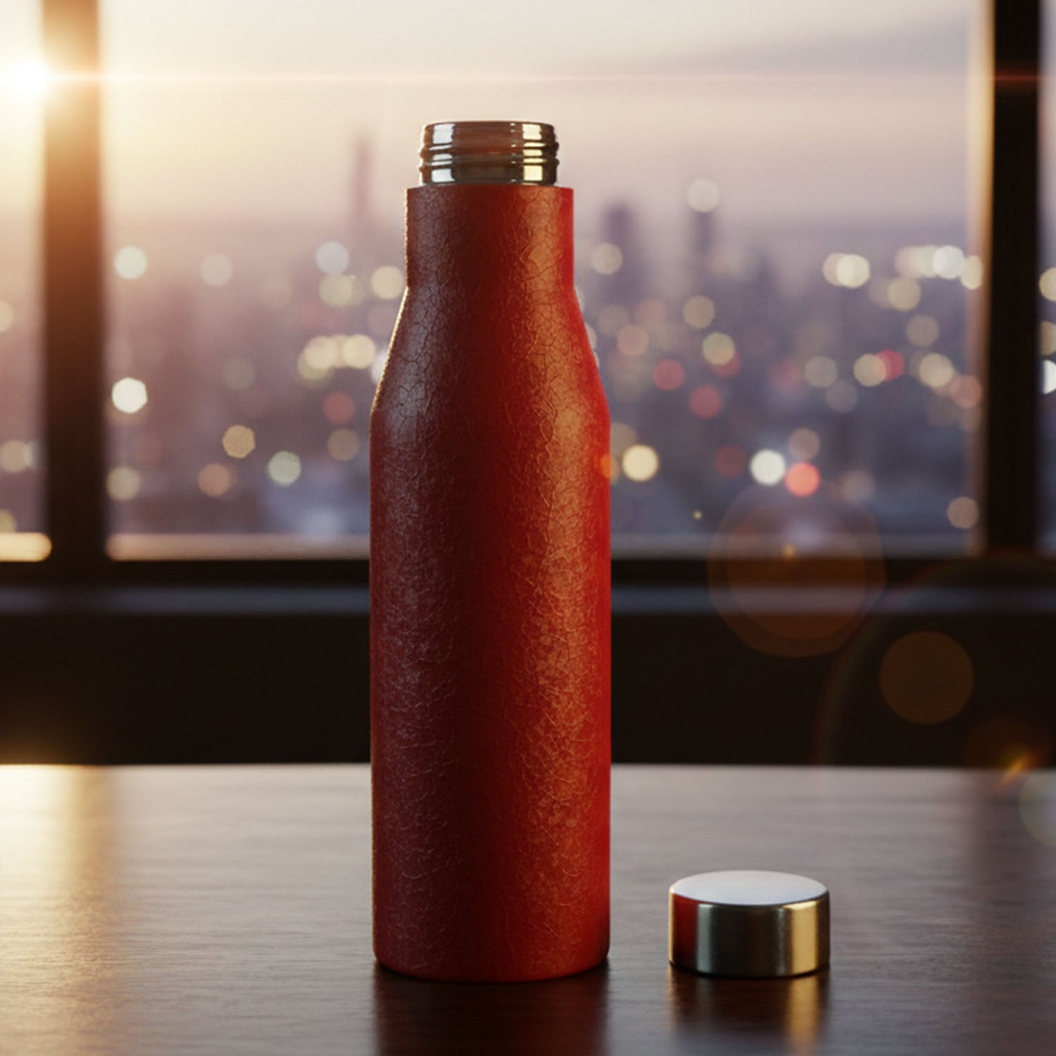 Stainless Steel Water Bottle Red Color (1000 Ml 1 Pc)