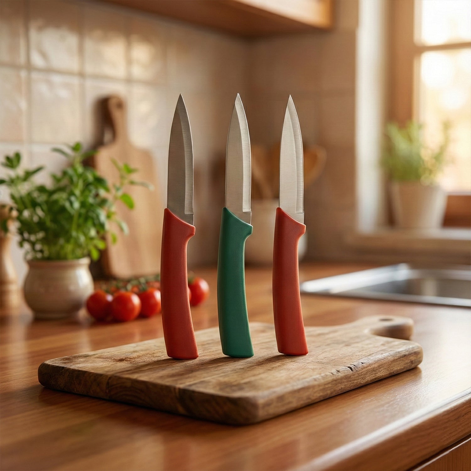 Multipurpose Kitchen Fruit  Vegetable Cutting Knife Set (Pack Of 3)